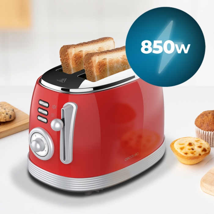 Φρυγανιέρα 2 Θέσεων 850 W Κόκκινη